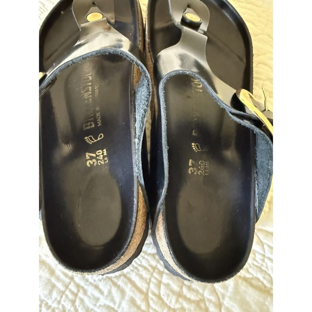 Birkenstock Black Gizeh Big Buckle High Shine Patent Leather 37 /W7 - Picture 5 of 10
